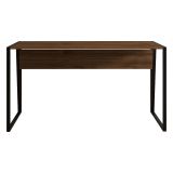 Scrivania Marrone Noce Nero un Ripiano Sfumatura Colore Ripiano Noce 140x70x74h cm, Colore Struttura Nero - Frascati