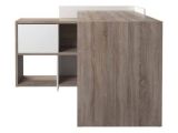 Scrivania Marrone Quercia Angolare 3 Ripiani 140x120x80h cm, 6 Vani - Canaro