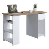 Scrivania Marrone Quercia un Cassetto 2 Ripiani 120x73x54.8h cm, 4 Vani
