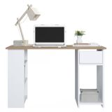 Scrivania Marrone Quercia un Cassetto 2 Ripiani 120x73x54.8h cm, 4 Vani
