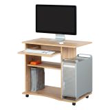 Scrivania Marrone Quercia un Vano Supporto pc 80x50x75h cm, Materiale Piano in Legno Massello - Mezzo
