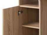 Scrivania Marrone Rovere 2 Ripiani 3 Vani 100x50x74.5h cm, Un'anta - Tiriolo