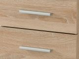 Scrivania Marrone Rovere 2 Ripiani 4 Cassetti 135x50x75.5h cm, 2 Vani - Flaminio