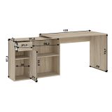 Scrivania Marrone Rovere Angolare un Cassetto 120x92x74h cm, 4 Ripiani - Linaza