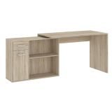 Scrivania Marrone Rovere Angolare un Cassetto 120x92x74h cm, 4 Ripiani - Linaza