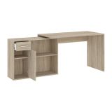 Scrivania Marrone Rovere Angolare un Cassetto 120x92x74h cm, 4 Ripiani - Linaza