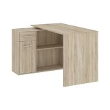 Scrivania Marrone Rovere Angolare un Cassetto 120x92x74h cm, 4 Ripiani - Linaza