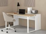 Scrivania Marrone Rovere Bianco Materiale Piano in Legno Nobilitato Sfumatura Colore Struttura Rovere 150x100x76h cm, Sfumatura Colore Ripiano Rovere