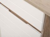 Scrivania Marrone Rovere Bianco un Cassetto un Ripiano 130x50x75.5h cm, Un'anta - Cambio