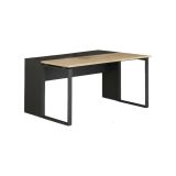 Scrivania Marrone Rovere Grigio Materiale Piano in Legno Nobilitato Sfumatura Colore Struttura Rovere 150x100x76h cm, Sfumatura Colore Ripiano Rovere