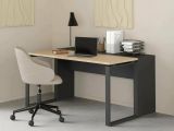 Scrivania Marrone Rovere Grigio Materiale Piano in Legno Nobilitato Sfumatura Colore Struttura Rovere 150x100x76h cm, Sfumatura Colore Ripiano Rovere