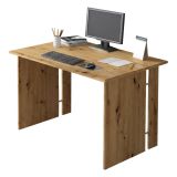 Scrivania Marrone Rovere Modulabile Fori Passacavi 119x78.2x75h cm, Colore Ripiano Marrone - Ullano