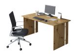 Scrivania Marrone Rovere Modulabile Fori Passacavi 150x78.2x75h cm, Colore Ripiano Marrone - Zibello