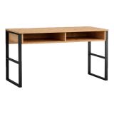 Scrivania Marrone Rovere Nero 3 Ripiani 2 Vani 120x60x72h cm, Colore Ripiano Marrone - Samo