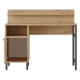 Scrivania Marrone Rovere Nero Antracite 4 Ripiani Un'anta 120x54x100h cm, 2 Vani - Brusati