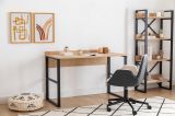 Scrivania Marrone Rovere Nero un Ripiano Sfumatura Colore Ripiano Rovere 112x60x79h cm, Colore Struttura Nero - Chietino