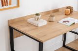 Scrivania Marrone Rovere Nero un Ripiano Sfumatura Colore Ripiano Rovere 112x60x79h cm, Colore Struttura Nero - Chietino