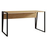 Scrivania Marrone Rovere Nero un Ripiano Sfumatura Colore Ripiano Rovere 140x70x74h cm, Colore Struttura Nero - Frascati