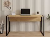 Scrivania Marrone Rovere Nero un Ripiano Sfumatura Colore Ripiano Rovere 140x70x74h cm, Colore Struttura Nero - Frascati