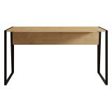Scrivania Marrone Rovere Nero un Ripiano Sfumatura Colore Ripiano Rovere 140x70x74h cm, Colore Struttura Nero - Frascati