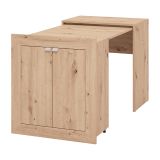 Scrivania Marrone Rovere Nodi 2 Ripiani 2 Ante 72x47x79h cm, Armadio Multiuso Richiudibile - Keylon