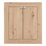 Scrivania Marrone Rovere Nodi 2 Ripiani 2 Ante 72x47x79h cm, Armadio Multiuso Richiudibile - Keylon
