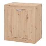 Scrivania Marrone Rovere Nodi 2 Ripiani 2 Ante 72x47x79h cm, Armadio Multiuso Richiudibile - Keylon