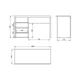 Scrivania Marrone Rovere Nodi Bianco 2 Cassetti 2 Ripiani 127x52x77h cm, un Vano - Flam