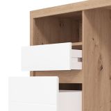 Scrivania Marrone Rovere Nodi Bianco 2 Cassetti 2 Ripiani 127x52x77h cm, un Vano - Flam