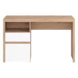 Scrivania Marrone Rovere Nodi Bianco 2 Cassetti 2 Ripiani 127x52x77h cm, un Vano - Flam