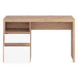 Scrivania Marrone Rovere Nodi Bianco 2 Cassetti 2 Ripiani 127x52x77h cm, un Vano - Flam