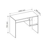 Scrivania Marrone Rovere Nodi Bianco 2 Cassetti 2 Ripiani 71x33x75h cm, un Vano - Linimi