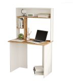 Scrivania Marrone Rovere Nodi Bianco 3 Ripiani 4 Vani 90x52x149h cm, Colore Ripiano Marrone - Nicotera