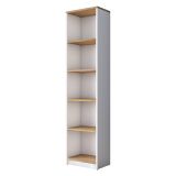 Scrivania Marrone Rovere Nodi Bianco 9 Ripiani 2 Cassetti 120x50x162h cm, 7 Vani - Venetico
