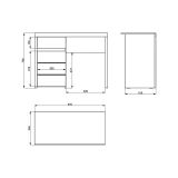 Scrivania Marrone Rovere Nodi Bianco un Cassetto 2 Ripiani 98x47x74h cm, Un'anta - Anholt
