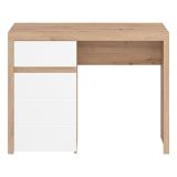 Scrivania Marrone Rovere Nodi Bianco un Cassetto 2 Ripiani 98x47x74h cm, Un'anta - Anholt