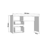 Scrivania Marrone Rovere Nodi Grigio Scuro 2 Cassetti 2 Ripiani 127x52x77h cm, un Vano - Flam