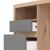 Scrivania Marrone Rovere Nodi Grigio Scuro 2 Cassetti 2 Ripiani 127x52x77h cm, un Vano - Flam