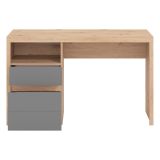 Scrivania Marrone Rovere Nodi Grigio Scuro 2 Cassetti 2 Ripiani 127x52x77h cm, un Vano - Flam