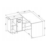 Scrivania Marrone Rovere Nodi Modulabile Angolare 122x120x75h cm, un Cassetto - Linare