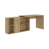 Scrivania Marrone Rovere Nodi Modulabile Angolare 122x120x75h cm, un Cassetto - Linare