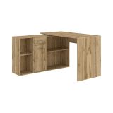 Scrivania Marrone Rovere Nodi Modulabile Angolare 122x120x75h cm, un Cassetto - Linare