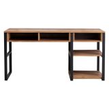 Scrivania Marrone Rovere Nodi Nero 5 Ripiani 5 Vani 150x58x76h cm, Colore Ripiano Marrone - Taceno