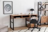 Scrivania Marrone Rovere Nodi Nero 5 Ripiani 5 Vani 150x58x76h cm, Colore Ripiano Marrone - Taceno