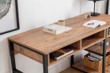 Scrivania Marrone Rovere Nodi Nero 5 Ripiani 5 Vani 150x58x76h cm, Colore Ripiano Marrone - Taceno
