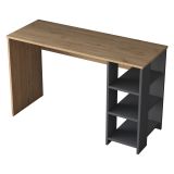 Scrivania Marrone Rovere Nodi Nero Antracite 4 Ripiani 3 Vani 120x45x74h cm, Colore Ripiano Marrone - Pombia