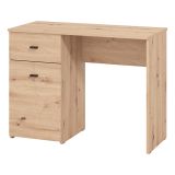 Scrivania Marrone Rovere Nodi Nero un Cassetto 2 Ripiani 98x45x74h cm, Un'anta - Cocham