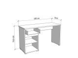 Scrivania Marrone Rovere Scuro Bianco un Cassetto un Ripiano 130x50x75.5h cm, Un'anta - Petriano
