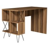 Scrivania Marrone Rovere Scuro Nero 5 Ripiani 4 Vani 120x60x79h cm, Colore Ripiano Marrone - Vita