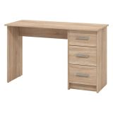 Scrivania Marrone Rovere un Ripiano 3 Cassetti 121x50x74.5h cm, Maniglie Incluse - Rifiano